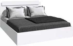 Кровать двуспальная  Эко 1,6м белый гладкий С МАТРАЦЕМ
