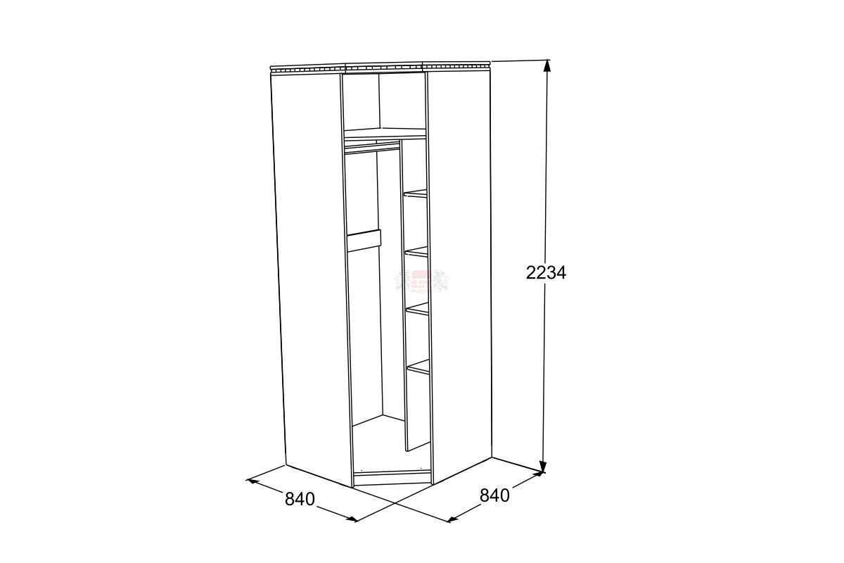 Шкаф ольга 13 угловой 2 х дверный