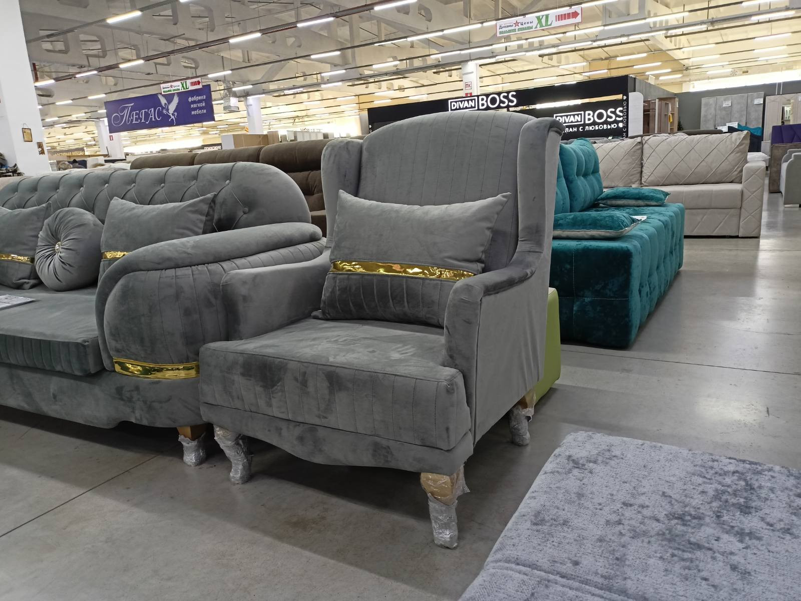 Комплект диван и 2 кресла Гравита серый