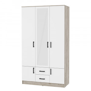 Шкаф распашной 3-х створчатый Ронда ШК-3 дуб крафт серый белый  120х52х212