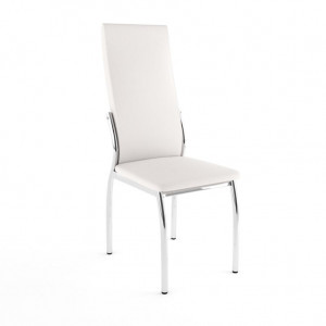 Стул кухонный Мираж Ромб хром/белая экокожа 38х48х92
