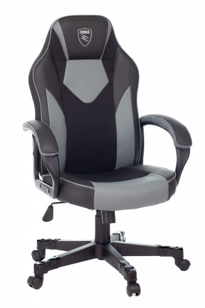 Кресло компьютерное Зомби гейм черный серый экокожа бюрократ 70х43х118