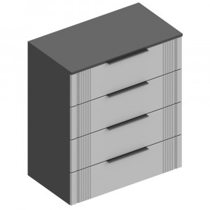 Комод c 4 ящиками Вита серый ЛОФТ 80х45х93