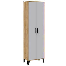 Шкаф распашной 2-х створчатый Витра белый/дуб крафт золотой 60х34х200