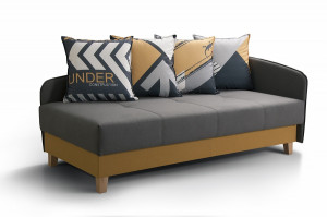 Диван-кровать Санг графит серый с подъемным механизмом и ящиком