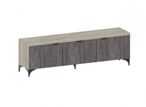 Тумба универсальная трехдверный Сантан Шаде ТБ 3406 дуб серый/ясень черный 167х38х50 см