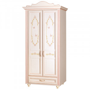 Шкаф распашной двудверный Алиса Кремовый белый 214см