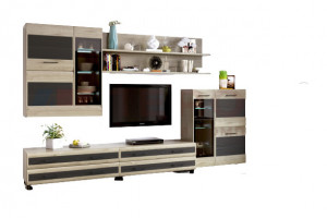 Модульная гостиная Камелия 6 графит 306х45х217