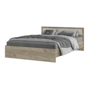 Кровать двуспальная Гармония КР 602 Дуб крафт Белый/Серый 140х200