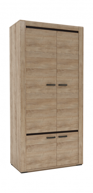 Шкаф распашной двухдверный Бьянка дуб баррик 100см