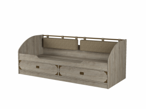 Кровать односпальная 90х200 с 2 ящика с мягкой спинкой  НКМ Мираж-1 Дуб баррик