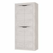 Шкаф распашной 2-х створчатый Леонардо бетон пайн светлый/графит 100х51х220