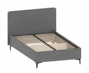 Кровать полутороспальная с мягким изголовьем Сантан Шаде серая 120х200 см