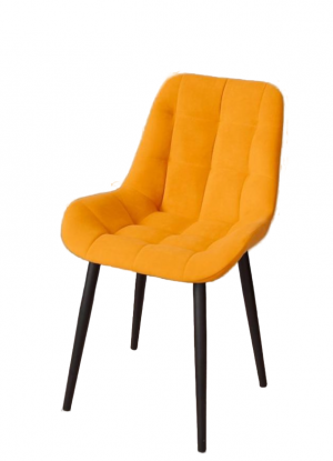 Стул мягкий Сельви черный металл/желтый велюр 53х55х86