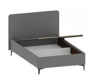 Кровать полутороспальная с мягким изголовьем и подъемным механизмом  Сантан Шаде серая 120х200 см