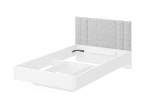 Каркас кровати полутороспальной Николь  901.03 белый/серый велюр 120х200