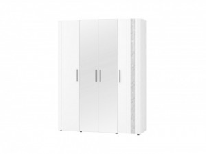 Шкаф распашной четырехдверный с зеркалом (лев/прав) Николь 901.14 белый 170х58х225