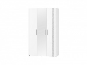Шкаф распашной трехдверный с зеркалом (лев/прав) Николь 901.12 белый 135х58х227