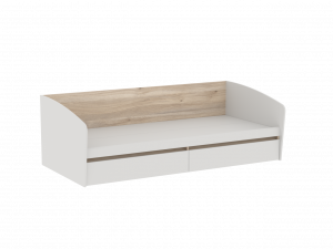 Кровать односпальная с ящиками Аврора дуб мария кашемир 90х200