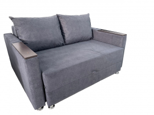 Диван прямой раскладной Баян серый с подлокотниками 165 см