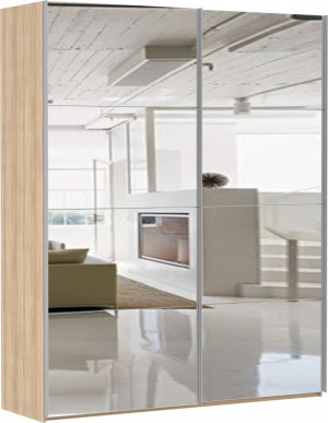 Шкаф-купе 2-х створчатый Эста дуб бордолино/зеркало 160х66х240