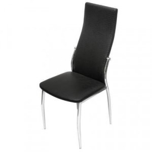 Стул кухонный Мираж хром/экокожа черная 45х50х105