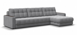 Диван угловой Босс макс велюр Монолит сталь серый 338х183