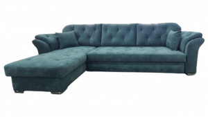 Диван угловой раскладной Престиж-11 с оттоманкой изумрудный 320х175 см