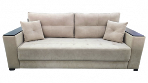 Диван прямой раскладной Юта с декоративными накладками МДФ бежевый 232 см