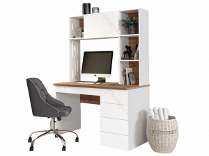 Стол с надстройкой Монако  белый 120х60х173