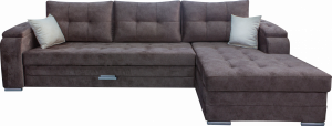 Диван угловой раскладной София ТТ с оттоманкой коричневый 325х175 см