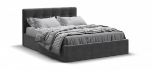 Кровать Белла Alkantara пепел  велюр Monolit серая 140х200