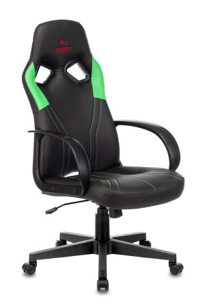 Кресло компьютерное игровое ZOMBIE RUNNER, на колесиках, эко.кожа, черный/зеленый [zombie runner green]