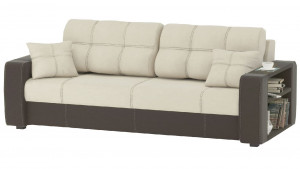 Диван прямой раскладной Лорена кожзам коричневый 242см