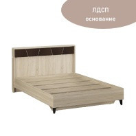 Кровать полутороспальная  140х200 с основанием из ЛДСП с подсветкой Дюна  Дуб сонома светлый