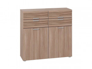 Тумба-комод 4 ящика и полки Сантан Лотос ТБ-803 дуб серый 111х36х107 см