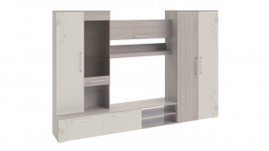 Стенка Мишель Ясень шимо/Сатин матовый  300х45х202