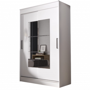 Шкаф-купе 2-х створчатыйс зеркалом Элегант 1 белый 126х59х200