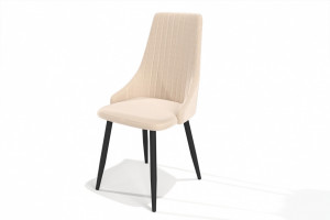 Стул кухонный мягкий Боне бежевый велюр черный металл 48х43х94
