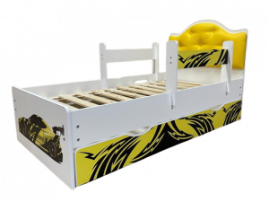 Кровать детская односпальная Каспер белый/желтый 80х160