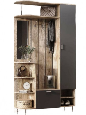 Прихожая Лика-2  Дуб Юкон/графит 120х37х215 см