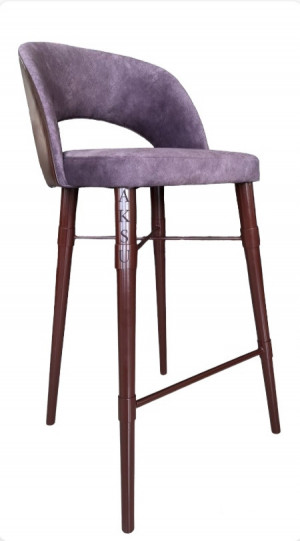 Барный стул комбинированный велюр эко-кажа
