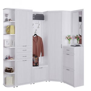 Прихожая модульная Карина 5 белый 203х35х222