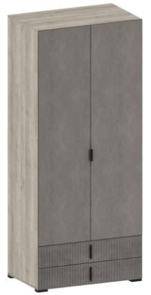 Шкаф распашной 2-х створчатый с ящиками Шер ШК 3305 дуб серый/сантьяго 916х59х215 см