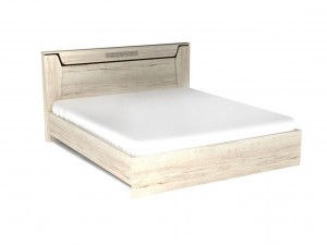 Кровать двухспальная Дуб галифакс белый 180х200