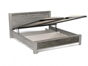 Кровать Двуспальная с подъемным механизмом Денвер Риббек серый 180х200