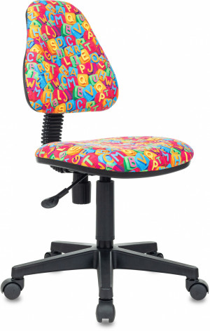 Кресло компьютерное детское с мягкой спинкой  Бюрократ цветное алфавит 44х32х42