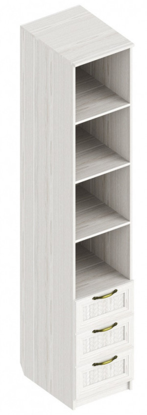 Пенал Александрия с 3 ящиками белый 40х53х220