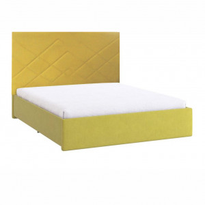 Кровать интерьерная софия велюр желтый 1,6*2,0