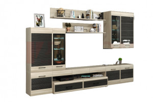 Модульная гостиная Камелия 4 графит  324х45х211